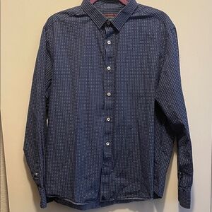 UNTUCKit Navy Micro-Dot Long-Sleeve Button-Down Shirt